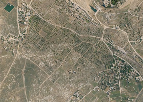 Archive record 803g: C. Jerusalem, partial views of the Old and New City (more or less vertical photographs) with a narrow field of view: Russian Colony, Jaffa road, Birket Mamilla, Ratisbonne School, like no. 799 with southeastern continuation to the Citadel, Birket es-Sultan, station