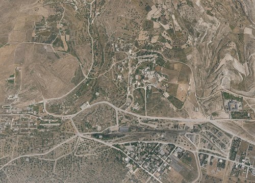 Archive record 805b: C. Jerusalem, partial views of the Old and New City (more or less vertical photographs) with a narrow field of view: Nebi Daud (Zion), Hinnom Valley, Jebel Abu Tor, station, Templer Colony, like no. 804 with southern continuation
