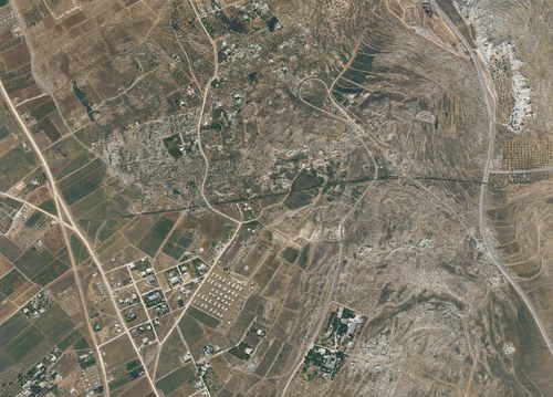 Archive record 818: D. Jerusalem, partial views of the immediate surroundings of the Old and New City: southwest of Jerusalem, northern continuation of no. 817 and southwestern continuation of no. 827; southwestern part of the Templer Colony, Rephaim Plain, leper hospital, road to Malha