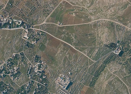 Archive record 820: D. Jerusalem, partial views of the immediate surroundings of the Old and New City: west of Jerusalem, northern continuation of no. 819 with the Monastery of the Cross, Bath Zadok colony, Ratisbonne School, and Bezalel