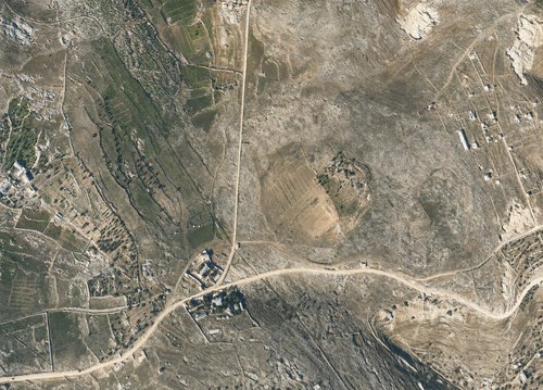Archive record 823: D. Jerusalem, partial views the immediate surroundings the Old and New City: northwest of Jerusalem (part from no. 821), Hospital Schaare Zedek, road fork to En Karim and Jaffa, western continuation of no. 822