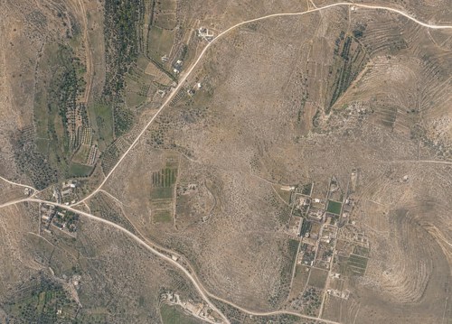 Archive record 823b: D. Jerusalem, partial views the immediate surroundings the Old and New City: northwest of Jerusalem (part from no. 821), Hospital Schaare Zedek, road fork to En Karim and Jaffa, western continuation of no. 822