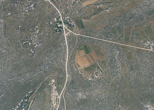 Archive record 823e: D. Jerusalem, partial views the immediate surroundings the Old and New City: northwest of Jerusalem (part from no. 821), Hospital Schaare Zedek, road fork to En Karim and Jaffa, western continuation of no. 822