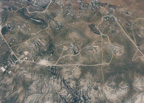 Archive record 827: D. Jerusalem, partial views of the immediate surroundings of the Old and New City: north of Jerusalem, overview of the terrain from the Muslim colony to the Nablus-Mount of Olives road fork, Wadi ed-Dschoz, Mount of Olives road, Hebrew University, Augusta Victoria Foundation
