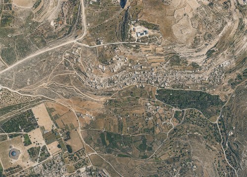 Archive record 839: D. Jerusalem, partial views of the immediate surroundings of the Old and New City: southeast of Jerusalem, southern part of the Temple Mount, Kidron, village of Silwan, Jericho road, like no. 838 with southern continuation to Bir Eijub