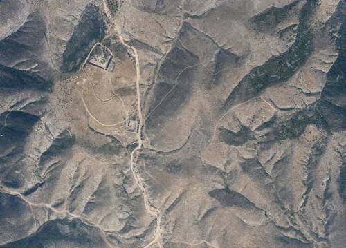 Archive record 861a: el-Azarije, Jericho road, Khan Hatrur, Khan el-Meschrab, Deir el-Kelt, Jebel Karantal, etc.: Khan Hatrur and Kalat ed-Damm with surroundings