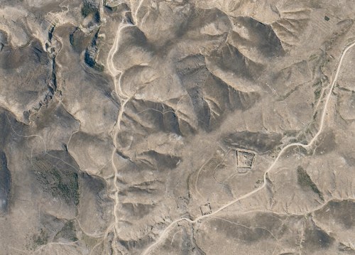 Archive record 861b: el-Azarije, Jericho road, Khan Hatrur, Khan el-Meschrab, Deir el-Kelt, Jebel Karantal, etc.: Khan Hatrur and Kalat ed-Damm with surroundings