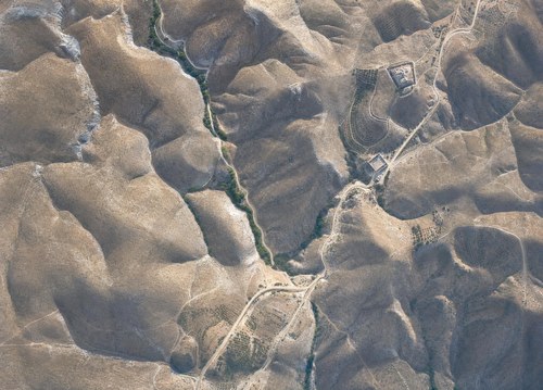 Archive record 861c: el-Azarije, Jericho road, Khan Hatrur, Khan el-Meschrab, Deir el-Kelt, Jebel Karantal, etc.: Khan Hatrur and Kalat ed-Damm with surroundings