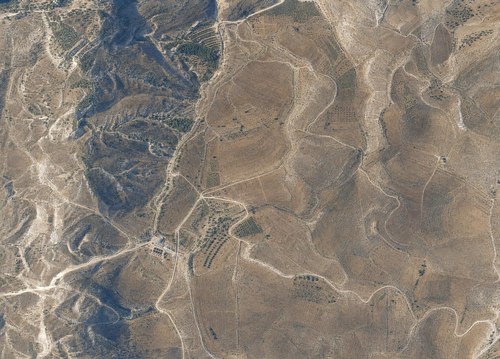 Archive record 872l: el-Azarije, Jericho road, Khan Hatrur, Khan el-Meschrab, Deir el-Kelt, Jebel Karantal, etc.: Khan el-Meschrab and northeastern surroundings to the Wadi el-Kelt, like no. 871 with western continuation