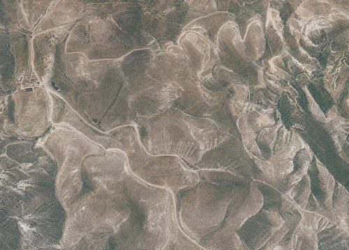 Archive record 872n: el-Azarije, Jericho road, Khan Hatrur, Khan el-Meschrab, Deir el-Kelt, Jebel Karantal, etc.: Khan el-Meschrab and northeastern surroundings to the Wadi el-Kelt, like no. 871 with western continuation