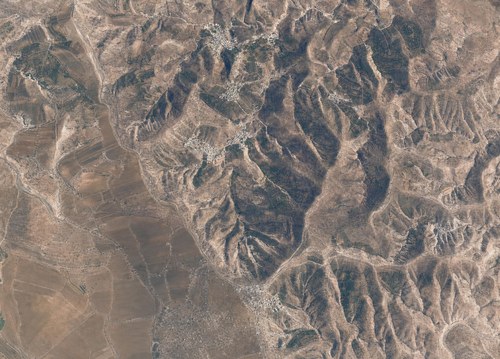 Archive record 876a: el-Azarije, Jericho road, Khan Hatrur, Khan el-Meschrab, Deir el-Kelt, Jebel Karantal, etc.: southeastern continuation of no. 875 with the letzten branches of the Wadi Umm el-Buemat