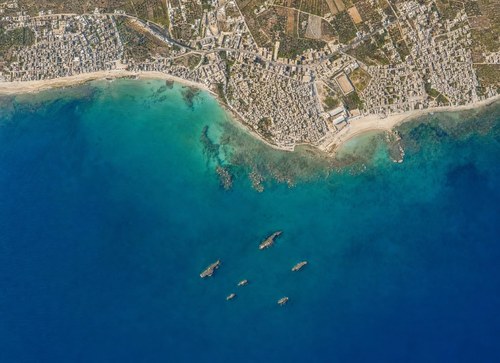 Archive record 88a: Jaffa, central city, sea, warship, additionally with marked military installations