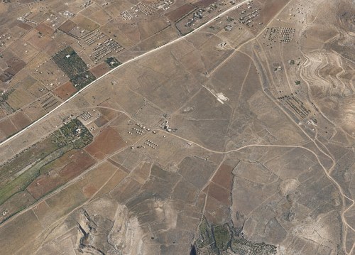 Archive record 906: South of Jerusalem: southern end of the Templer Colony, Bethlehem road to Khirbet es-Sabba, like no. 904 with further southeastern continuation