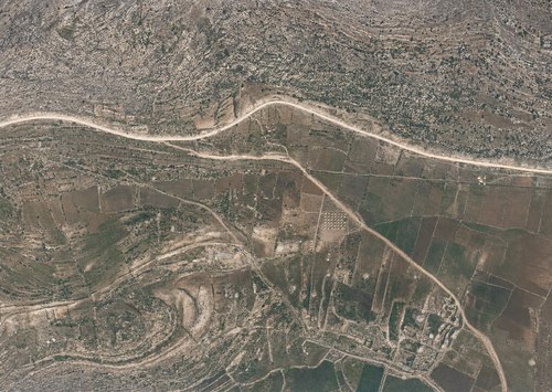 Archive record 948b: Northwest of Bet-Feddschar Hebron road and water conduit from the Reservoir to Khan el-Kuschuk, west of the road Khirbet el-Furedis, western continuation of no. 947 with Wadi and Khirbet Marrina