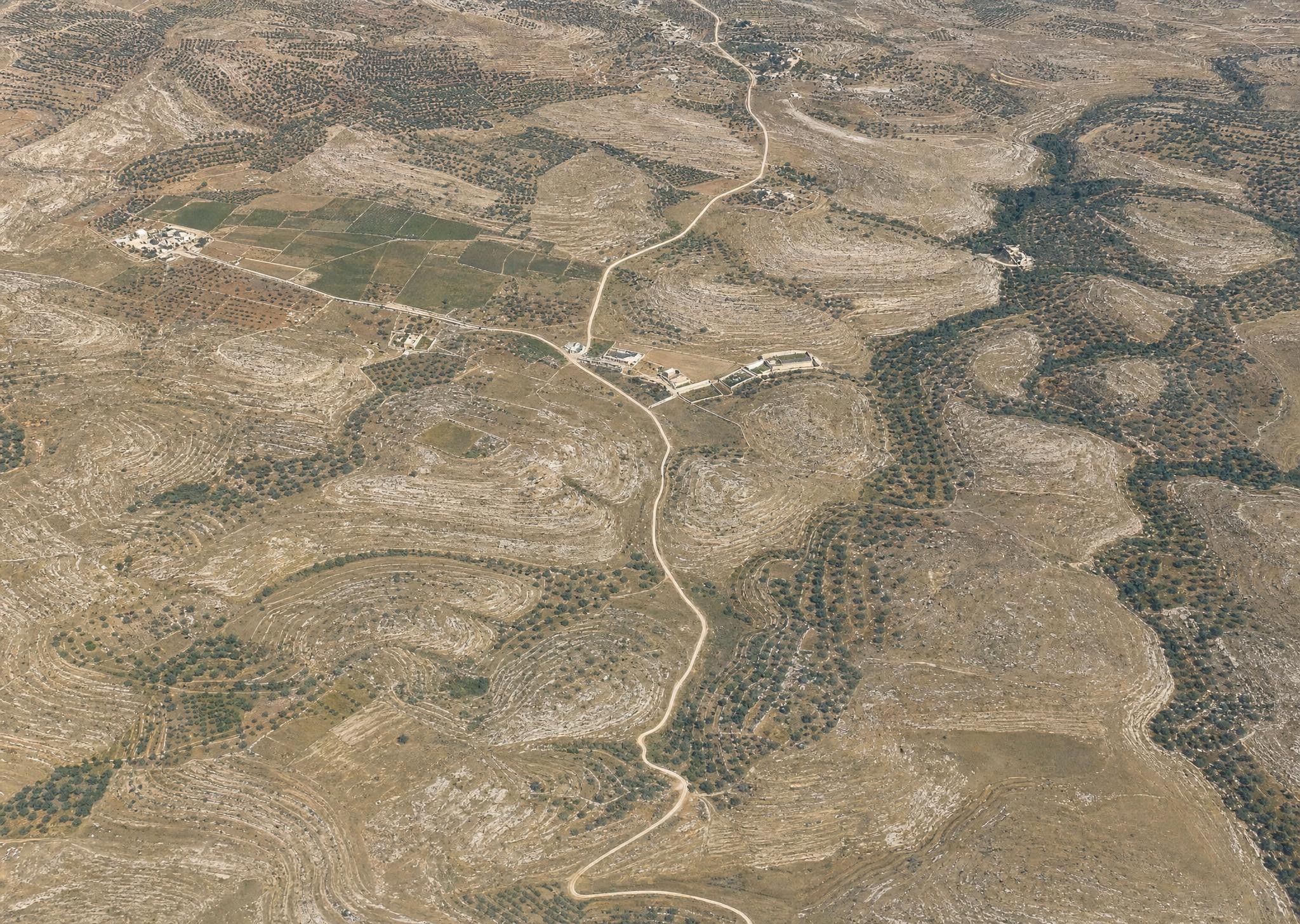 The pools and el-Chadr. View toward the northeast.