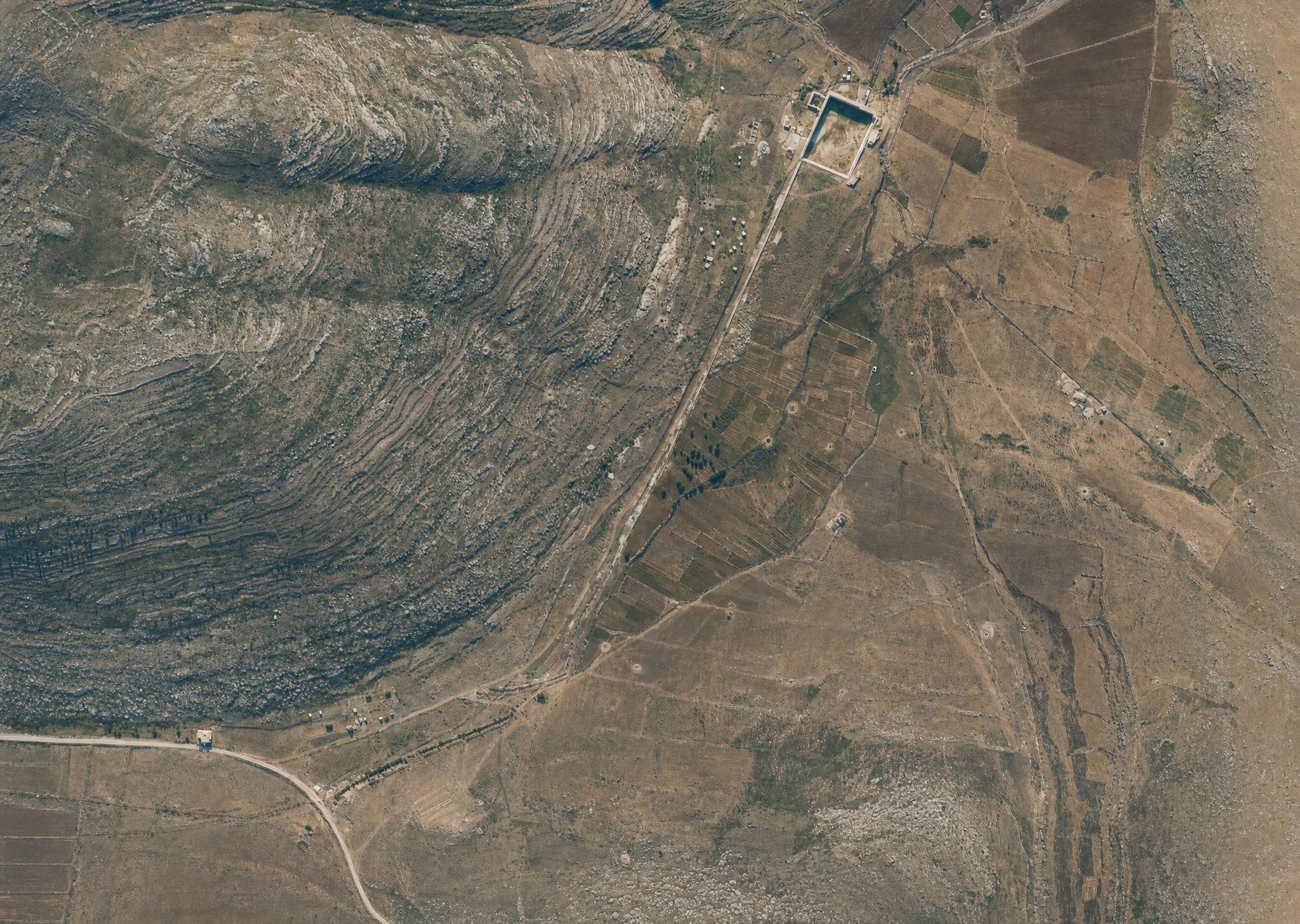 The pool and pipeline of Wadi ‘Arrub. View toward the west-northwest.