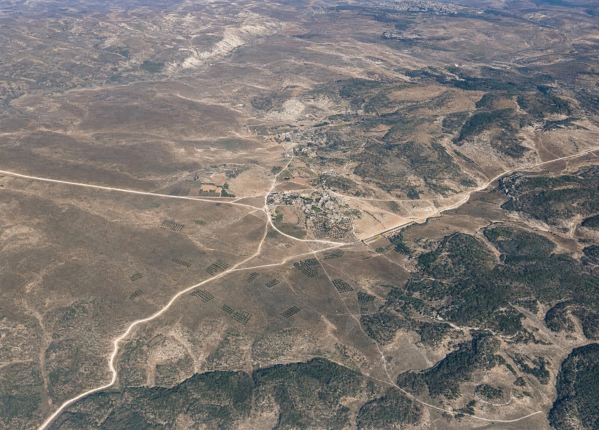 The Jaffa road in the hill country (el-Atrun, Emmaus). View toward the southwest.