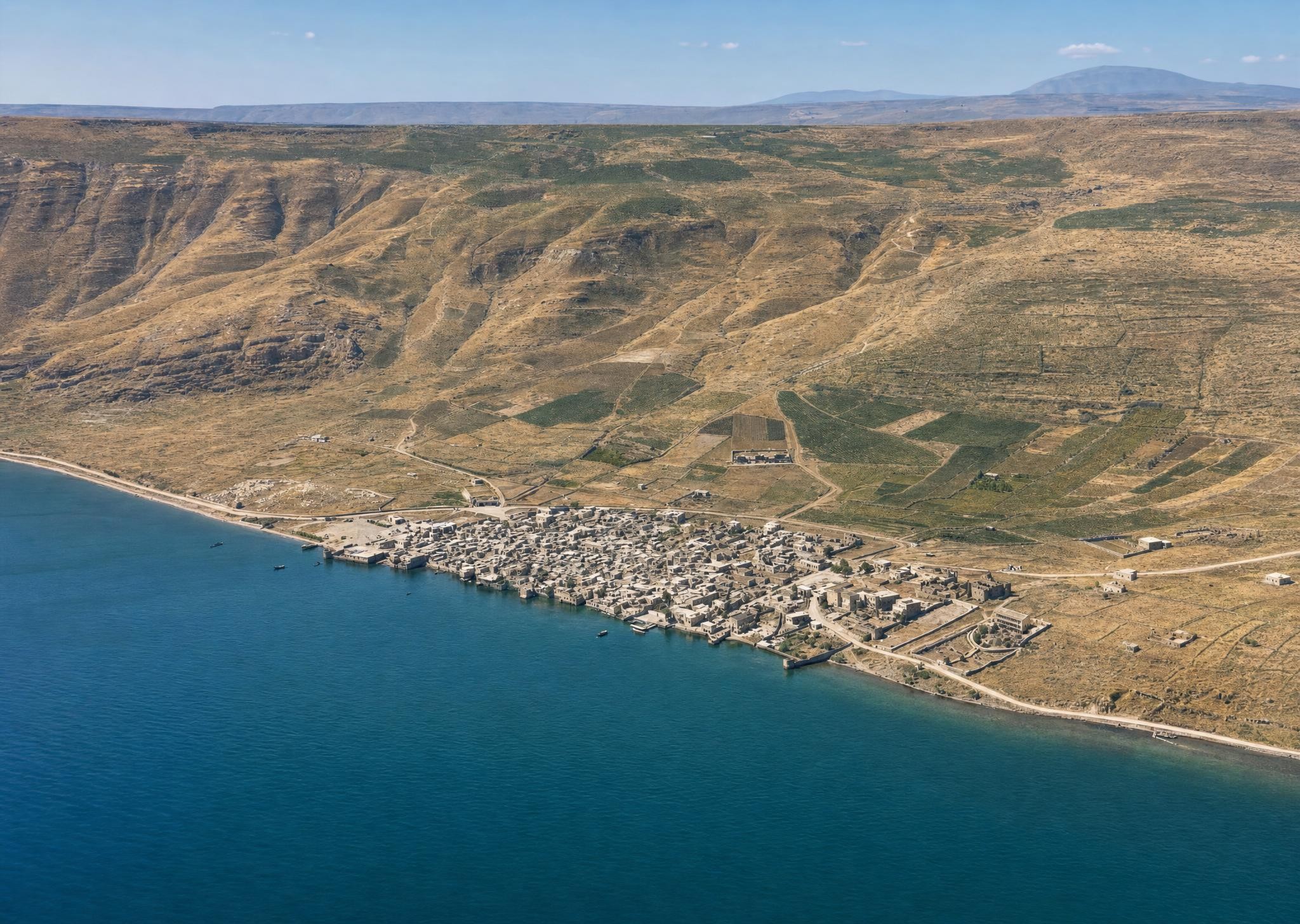 Tiberias and the ascent to the plateau. View toward the northeast.