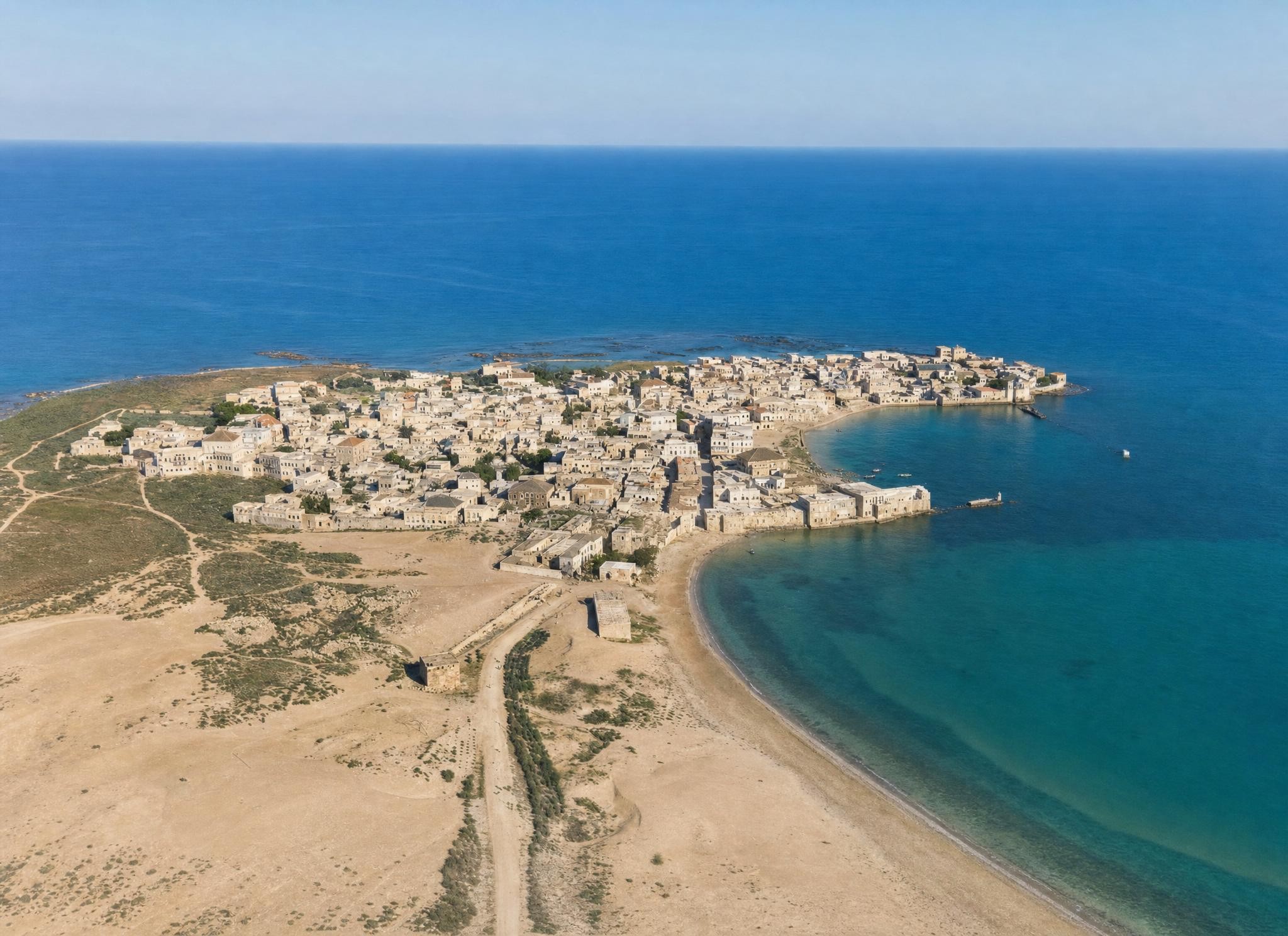 Tyre and its isthmus. View toward the east.