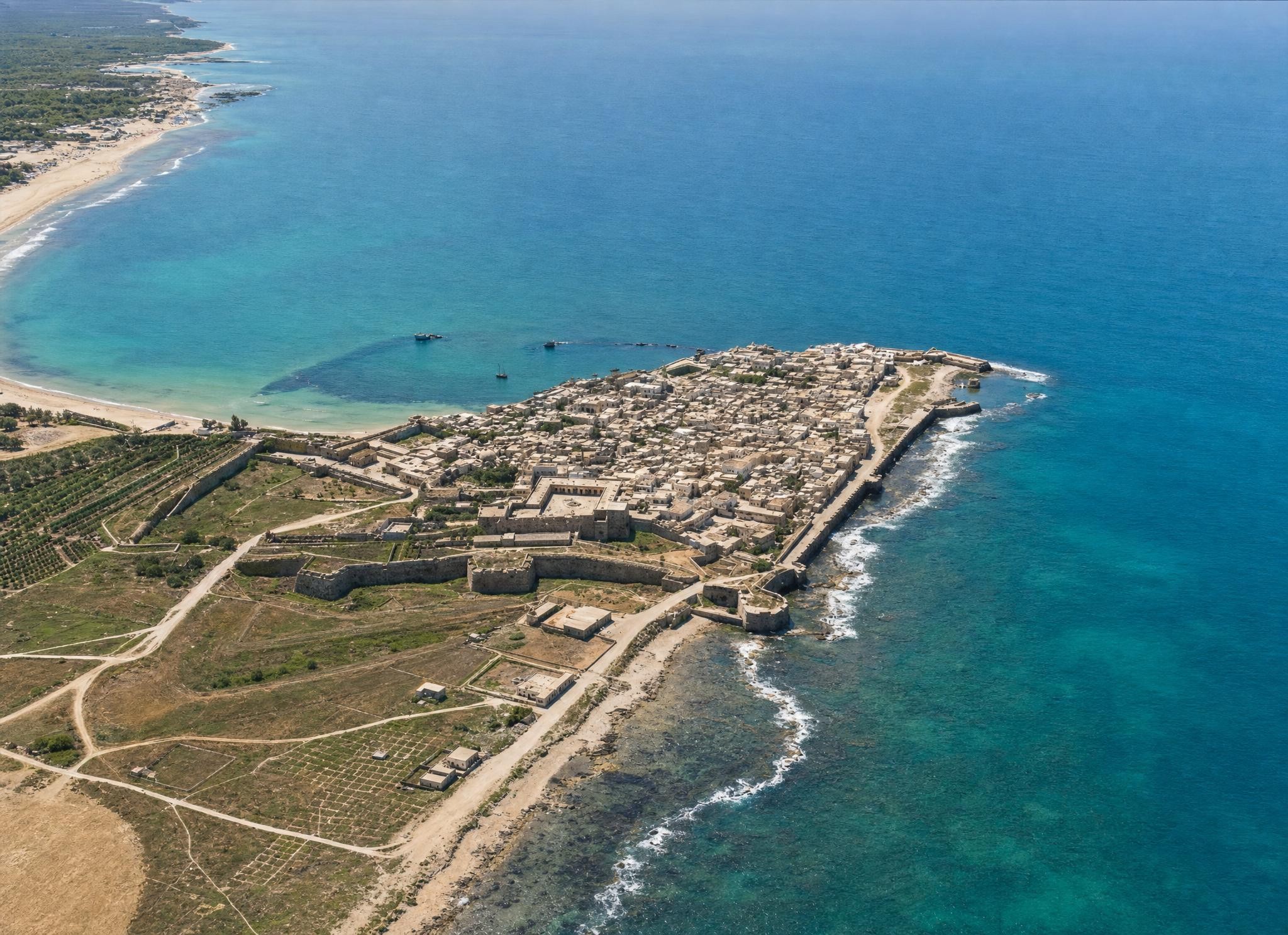 Akko and its harbor. View toward the northwest.