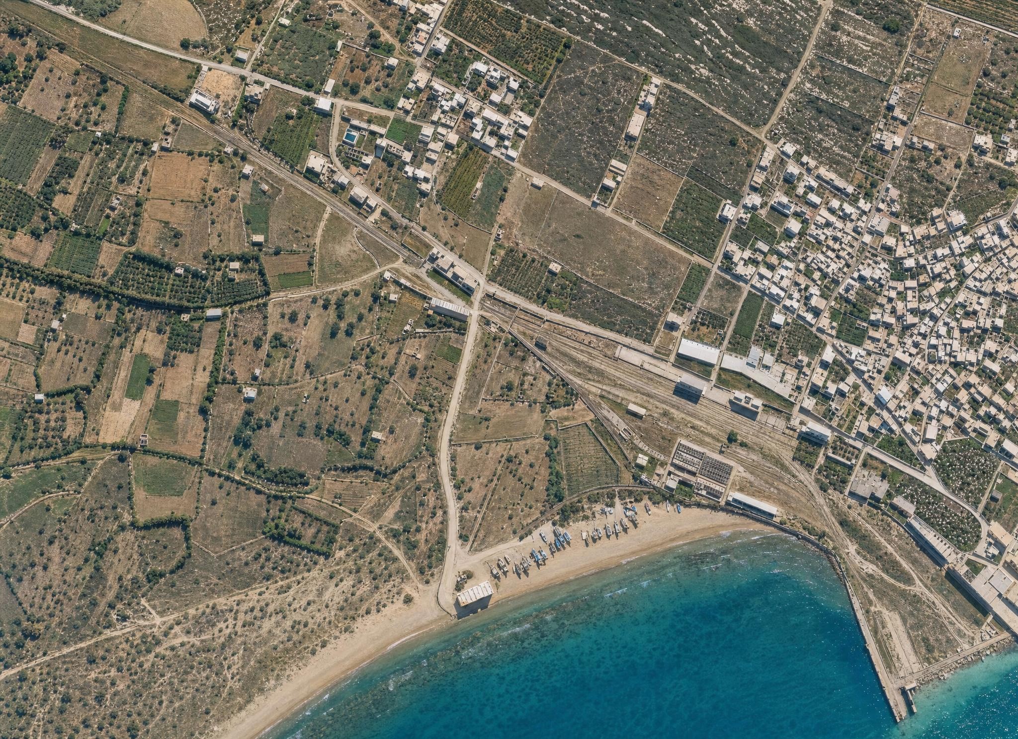 Eastern Haifa with railway station. View toward the north-northeast.