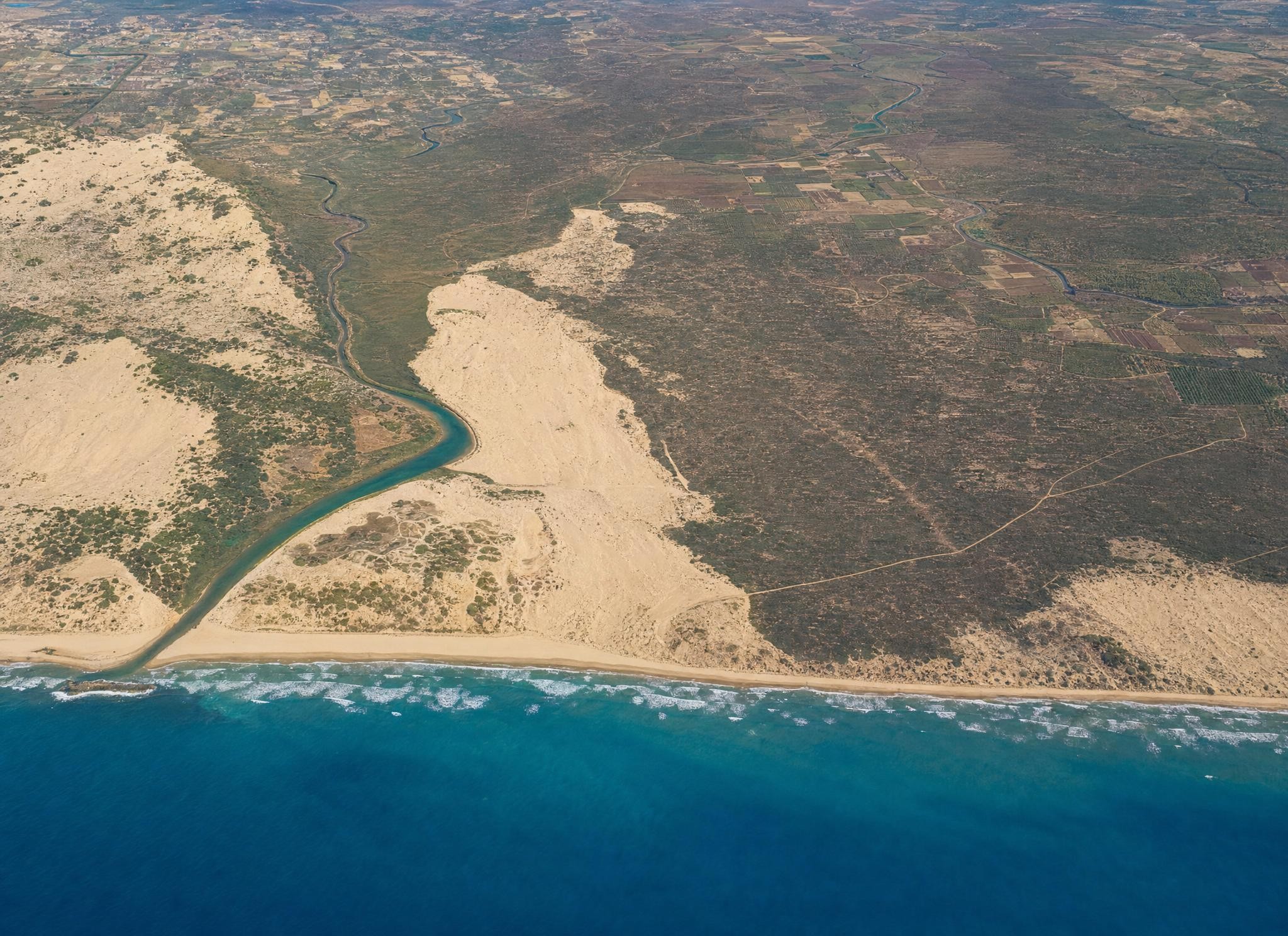 Mediterranean coast south of Caesarea. View toward the west.