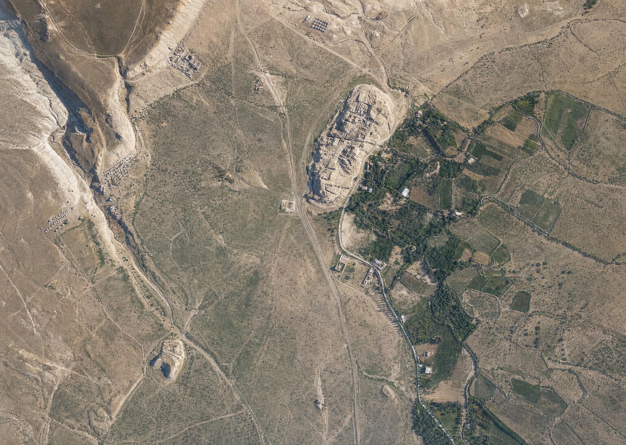 Ancient Jericho and Elisha's Spring. View toward the south-southeast.