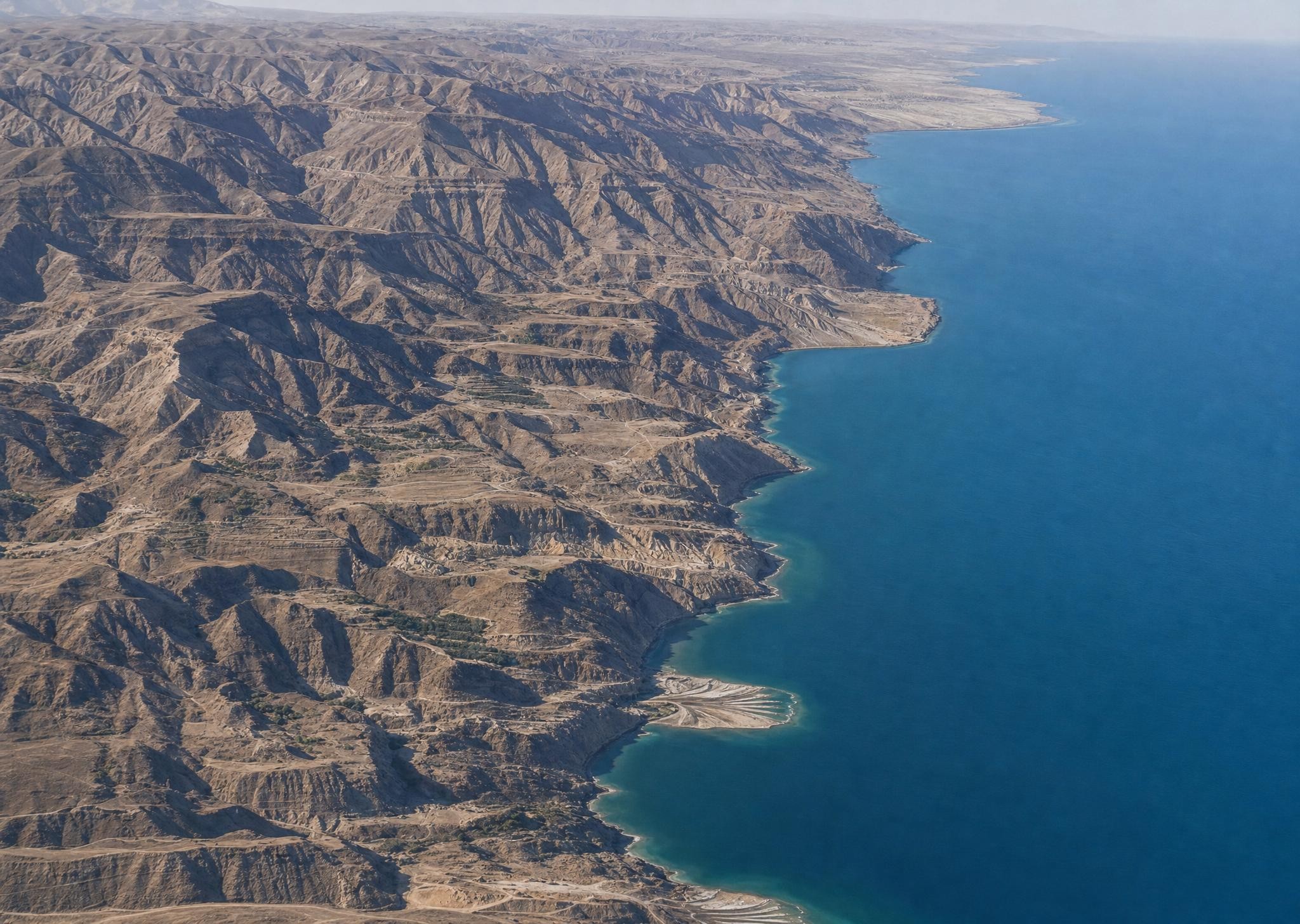 Central western shore of the Dead Sea. View toward the south.