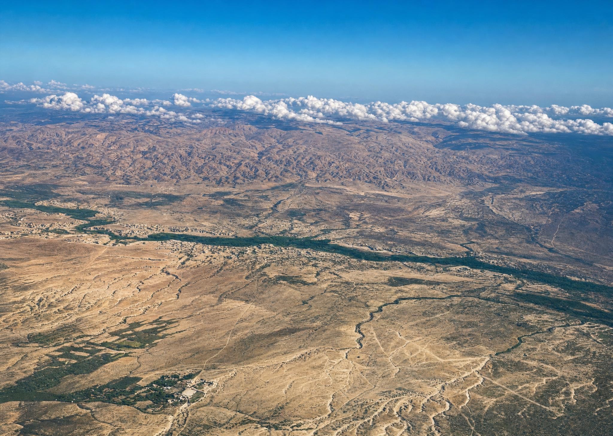 Jordan Valley near Jericho. Aerial oblique. View toward the west-southwest.