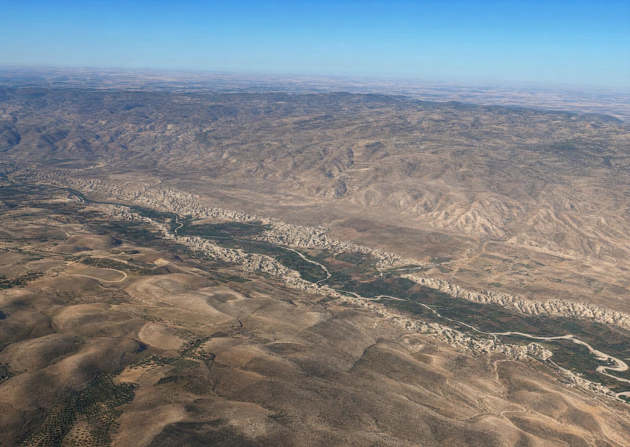 Jordan Valley and the ‘Ajlun Mountains. Aerial oblique. View toward the southeast.