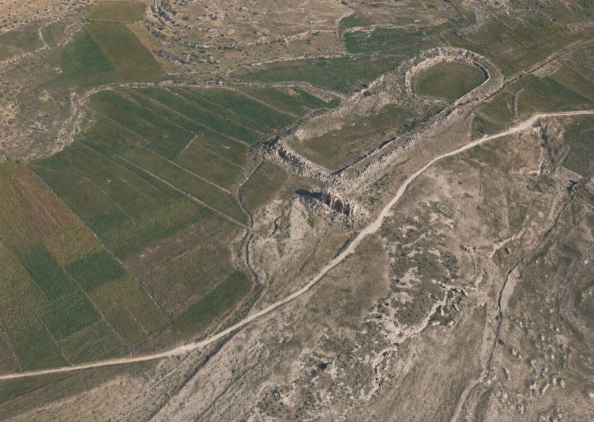 Gerasa III: naumachia and triumphal arch. View toward the southeast.