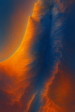  A color-based terrain map where warm colors flood sunlit slopes and cool colors fill shadowed valleys — simulating how real light and atmosphere would shape perception.