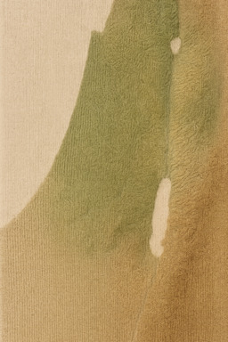  A map built from overlapping textures — rougher weave textures for deserts, tighter smoother textures for valleys, looser open meshes for coastlines — geography revealed by surface feel rather than drawn forms.