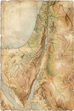  A detailed and accurate map in the style of early Renaissance explorers—hand-painted hills and rivers with delicate brushwork, soft earthy tones, slightly imperfect ink lines, and aged naturalistic shading.