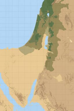  A map divided into a strict invisible modular grid — each grid zone using minimal color and texture to show dominant landcover — desert, scrubland, forest, hills, etc. — while flowing naturally across boundaries.