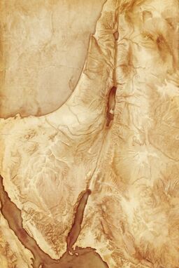  A soft textural map where a parchment-like warm background hosts thin, flowing valleys and coastlines — a living, quiet surface.