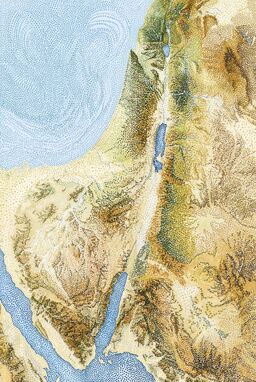  A fully conceptual map where all terrain features emerge out of a breathing field of dots — mountains forming islands of heavy dots, valleys exhaled in wide sparse fields — pure, sacred, and living.