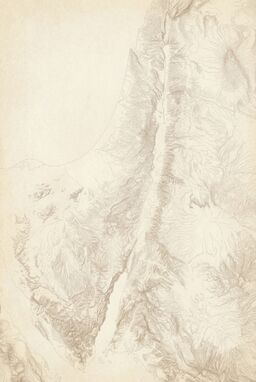  A map where contour lines are impossibly fine and faint — almost like whispers on paper — building gentle hills and river valleys through sheer accumulation of airy traces.