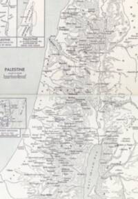 Monochrome gray printed atlas map with manual shaded relief, fine settlement symbols, inset map frames, and dark gray linework on a light paper background.