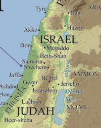 The map uses a shaded hypsometric elevation basemap with light blue water, teal drainage, black serif place labels, and white label halos for readability.