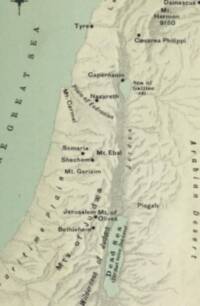 Flat beige-and-green atlas style with manual shaded relief and dark olive-black labeling.