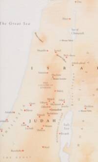 Soft beige-to-peach hypsometric tints form the land background, with very light gray water areas and faint blue-gray water edges. Labels are predominantly dark brown serif type, with red-orange city dots and teal mountain triangles.