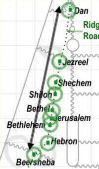 Schematic flat two-color map fragment using black labels and route arrows, green city markers and road labeling, and light gray grid/basemap linework.