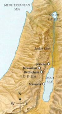 Painterly shaded relief and artistic landcover dominate the map background, with pale blue water and dark brown-black serif labeling.