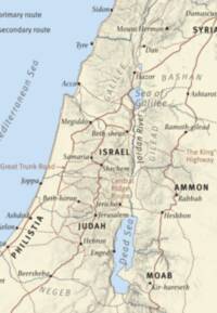 Relief is rendered with digital hill shading over a cream land background; region names use widely spaced capitals.