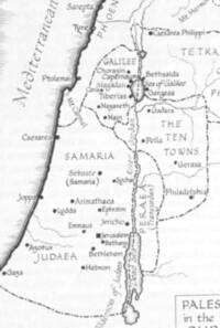 Monochrome hand-lettered Bible atlas map with white/unprinted land and water interiors, dark gray outlines, settlement symbols, dashed regional boundaries, and coastal or lake hatching for water-edge texture.