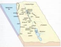 The map uses a flat pale land surface with a perspective block-map treatment, cyan-blue water and rivers, tan dotted internal region boundaries, and dark gray-black labels and outlines.