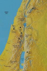 The map uses shaded hypsometric relief with blue hydrography and dark labels over a terrain base.