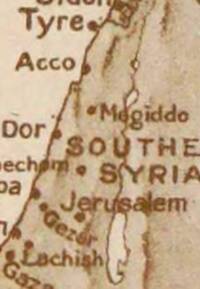 Sepia-toned monochrome map crop with dark brown linework and labels over pale land and water surfaces.