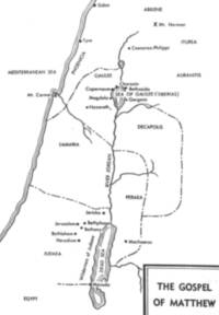 Monochrome flat map with hand-lettered place names, dark gray linework, white unprinted land and water, and a boxed title panel at the lower right.
